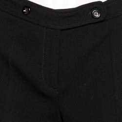 Pre Owned Emilio Pucci Black Wool Flared Leg Trousers M