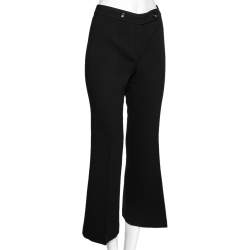 Pre Owned Emilio Pucci Black Wool Flared Leg Trousers M