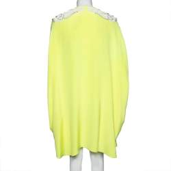 Pre Owned Emilio Pucci Yellow Silk Bead Embellished Kaftan Dress M 