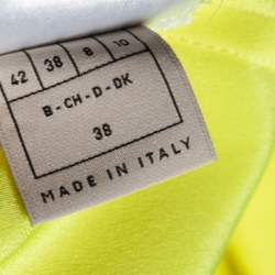 Pre Owned Emilio Pucci Yellow Silk Bead Embellished Kaftan Dress M 