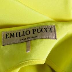 Pre Owned Emilio Pucci Yellow Silk Bead Embellished Kaftan Dress M 