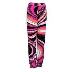Pre Owned Emilio Pucci Pink Printed Velour Sweatpants M