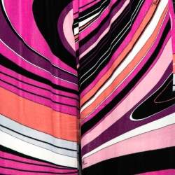 Pre Owned Emilio Pucci Pink Printed Velour Sweatpants M