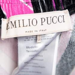 Pre Owned Emilio Pucci Pink Printed Velour Sweatpants M