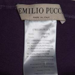 Pre Owned Emilio Pucci Purple Knit & Lace Inset Leggings S