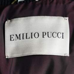 Emilio Pucci Multicolor Printed Sateen Quilted Zip Front Coat S