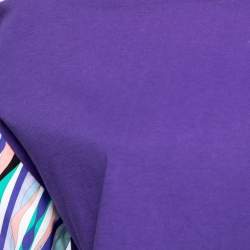 Emilio Pucci Purple Cotton Cut-Out Sleeve Detail T-Shirt S