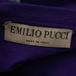 Emilio Pucci Purple Cotton Cut-Out Sleeve Detail T-Shirt S