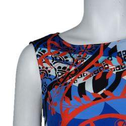 مملوكة مسبقًا Emilio Pucci Multicolor Printed Crepe Sleeveless Shift Dress M