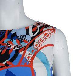 مملوكة مسبقًا Emilio Pucci Multicolor Printed Crepe Sleeveless Shift Dress M