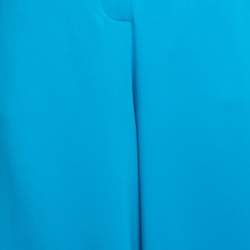 Pre Owned Emilio Pucci Blue Crepe High Waisted Palazzo Trousers M