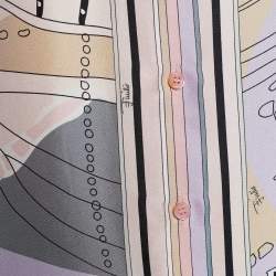 Pre Owned Emilio Pucci Pale Pink Battistero Print Silk Palazzo Trousers & Shirt Set M