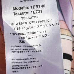 Pre Owned Emilio Pucci Pale Pink Battistero Print Silk Palazzo Trousers & Shirt Set M