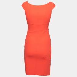 Emilio Pucci Coral Wool Gathered Detail Sleeveless Dress S
