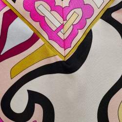 Pre Owned Emilio Pucci Cream Printed Silk Sleeveless Top L