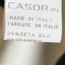 Pre Owned Emilio Pucci Cream Printed Silk Sleeveless Top L