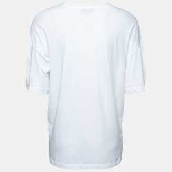 Pre Owned توب إميليو بوتشي أبيض بطبعة الشعارورقبة مستديرة مقاس كبير - لارج