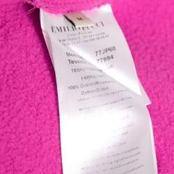Pre Owned Emilio Pucci Pink Sequin Logo Cotton Crew Neck Sweatshirt M