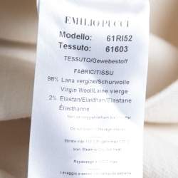 Pre Owned Emilio Pucci Light Cream Wool Crepe Short Dress S