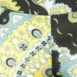 مملوكة مسبقًا Emilio Pucci Navy Blue Floral Printed Jersey Flared Pants S