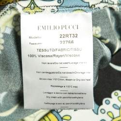 مملوكة مسبقًا Emilio Pucci Navy Blue Floral Printed Jersey Flared Pants S