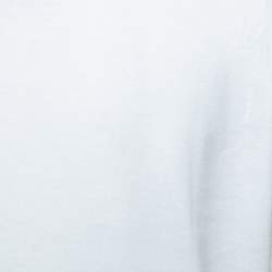 Pre Owned Emilio Pucci White Logo Printed Cotton Short Sleeve T-Shirt S