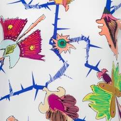 Emilio Pucci White Printed Silk Round Neck Short Sleeve Top S