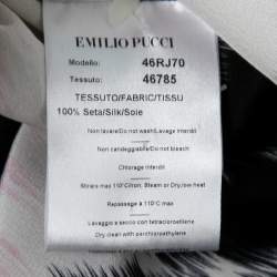 Pre Owned Emilio Pucci Multicolor Printed Silk Ruffled Sleeve Blouse S