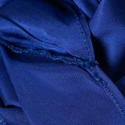 Emilio Pucci Blue Jersey Wrap Effect Pleated Blouse M