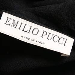 Emilio Pucci Black Sequin Embellished Tulle & Silk Sleeveless Top M