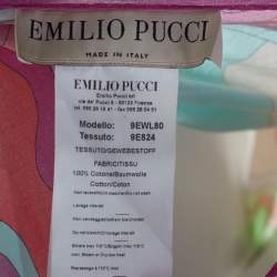 Pre Owned Emilio Pucci Multicolor Printed Cotton Kaftan Dress One Size