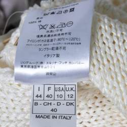 Pre Owned Emilio Pucci Cream Cotton Crochet Long Dress M