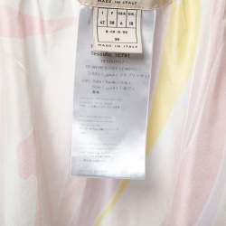 Pre Owned Emilio Pucci Pink Multicolor Printed Silk Neck Wrap Midi Dress M