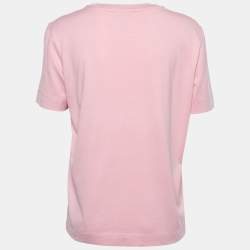 مملوكة مسبقًا Emilio Pucci Pink Jersey Logo Printed Short Sleeve T-Shirt L