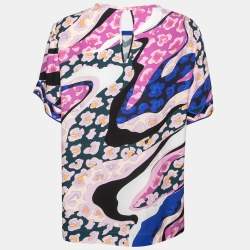 Emilio Pucci Multicolor Printed Crepe Top M