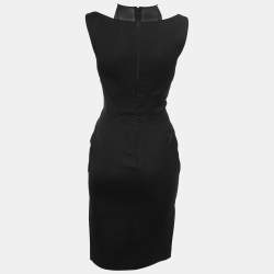 Emilio Pucci Black Crepe Mesh Cutout Detail Midi Dress S