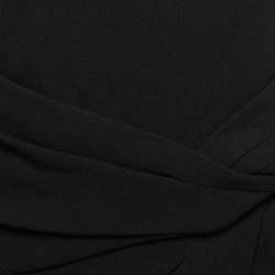 Emilio Pucci Black Wool Cap Sleeve Knot Detail Midi Dress S