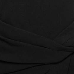 Emilio Pucci Black Wool Cap Sleeve Knot Detail Midi Dress S