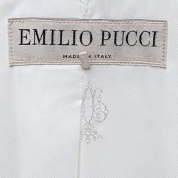 Pre Owned Emilio Pucci Cream Wool Belted Coat M