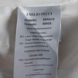 Pre Owned Emilio Pucci Cream Wool Belted Coat M