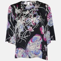 Emilio Pucci Multicolor Printed Silk Top S