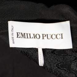 Pre Owned Emilio Pucci Black Silk & Lace Back Detail Jumpsuit M
