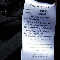 Pre Owned Emilio Pucci Black Silk & Lace Back Detail Jumpsuit M