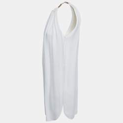Pre Owned Emilio Pucci White Crepe Chain Halter Neck Mini Dress S 