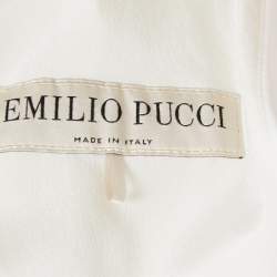 Pre Owned Emilio Pucci White Crepe Chain Halter Neck Mini Dress S 