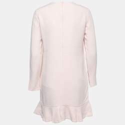 Pre Owned Emilio Pucci Pale Pink Long Sleeve Ruffle Hem Midi Dress M