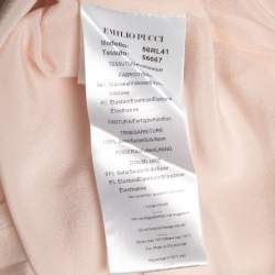 Pre Owned Emilio Pucci Pale Pink Long Sleeve Ruffle Hem Midi Dress M