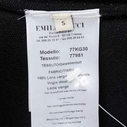 Pre Owned Emilio Pucci Black Knit Fringed Pullover Dress S