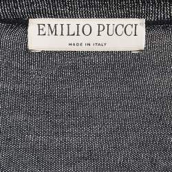 Pre Owned Emilio Pucci Black Knit Fringed Pullover Dress S