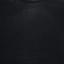 Pre Owned Emilio Pucci Black Knit Fringed Pullover Dress S